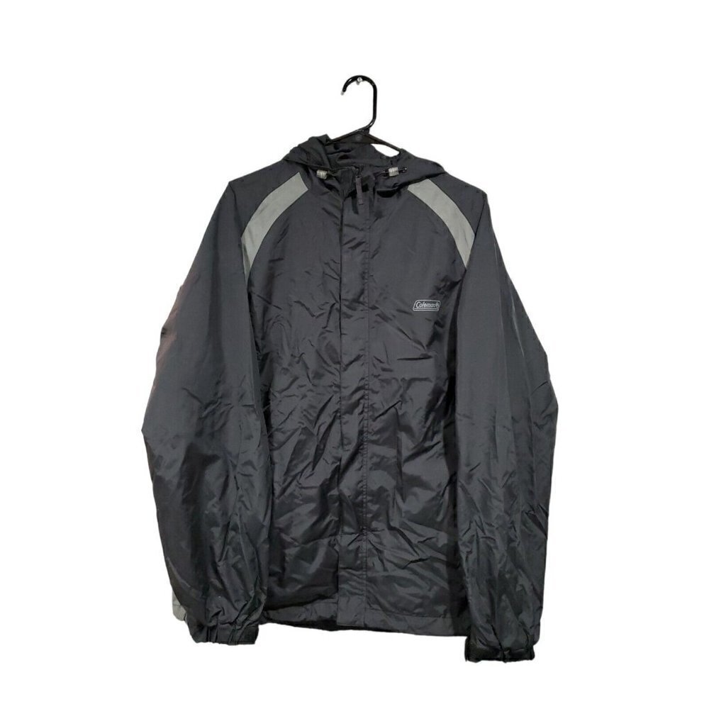 Coleman Black Full Zip Hooded Waterproof Windbreaker Jacket Coat Size M